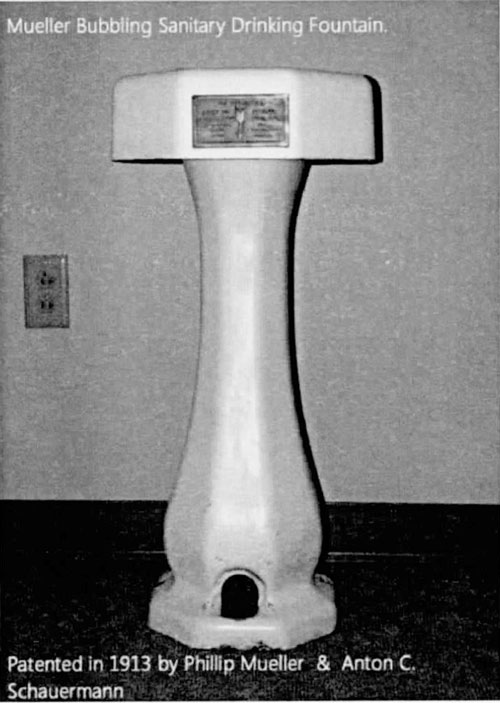 Mueller Bubbling Sanitary Drinking Fountain, patented in 1913