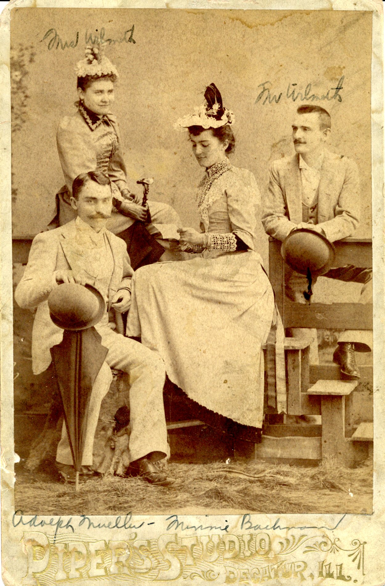 Minnie and Adolph with close friends, Mame Freeman and Gus Wilmeth